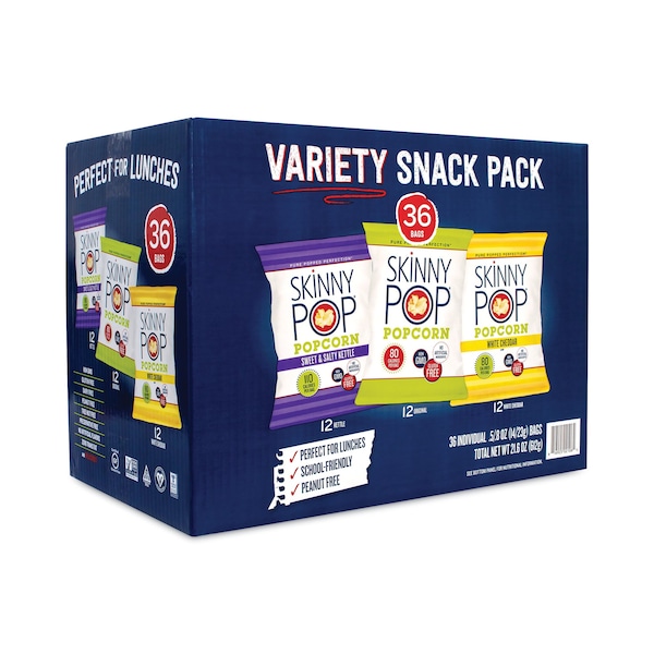 Paquete de bocadillos variados de palomitas Skinnypop, bolsa de 0.5 oz, paquete de 36 unidades - 2106