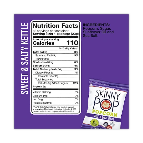 Paquete de bocadillos variados de palomitas Skinnypop, bolsa de 0.5 oz, paquete de 36 unidades - 2106