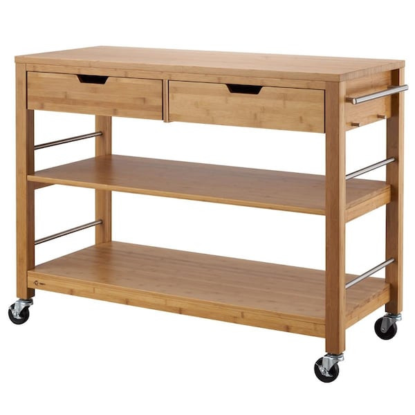 Templeton 48 in. Bamboo Kitchen Island with Drawers - 36.25 x 47.25 x 20 in. - TE2666926