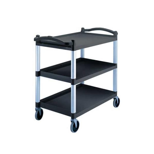 Cambro 40 in x 21 1/4 in 3-Tier Black Utility Cart - BC340KD110