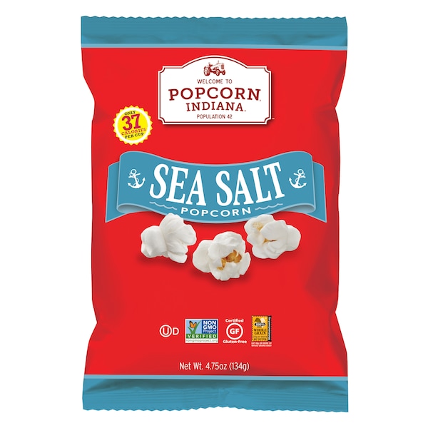 Palomitas de maíz Popcorn Indiana Sal marina 4.75 oz., paquete de 12 - 8435710040