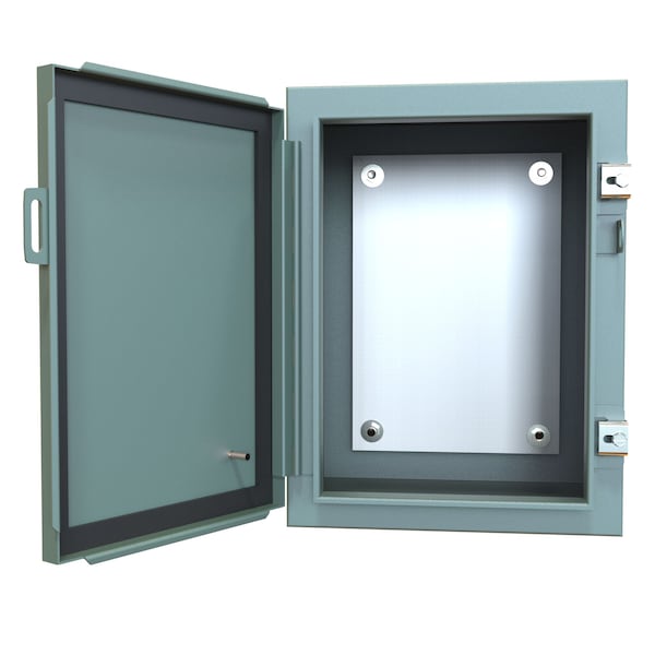 Hammond Steel Electrical Enclosures, 16 in H, 10 in D, 12 in W, NEMA 12, Hinged - 1418B10
