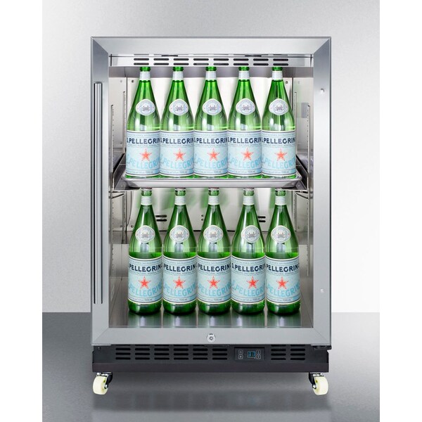 Summit 24" Wide Built-In Mini Reach-In Beverage Center with Dolly - SCR610BLRI