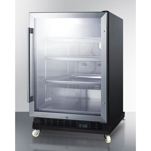 Summit 24" Wide Built-In Mini Reach-In Beverage Center with Dolly - SCR610BLRI