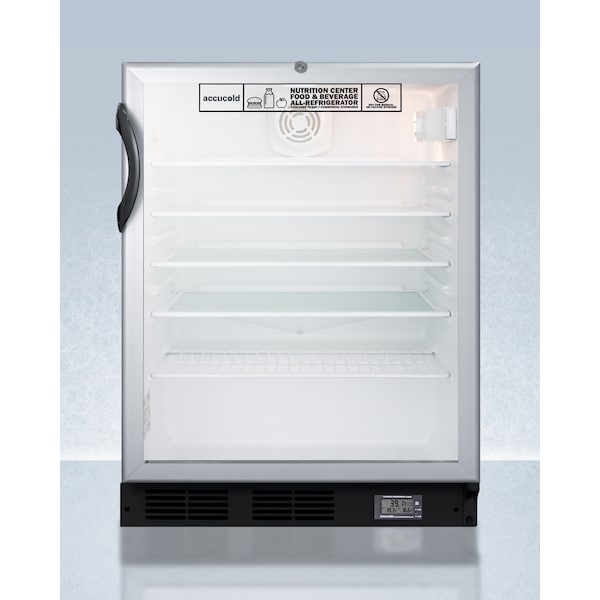 Accucold 24" Wide Built-In All-Refrigerator, ADA Compliant - SCR600BGLBINZADA