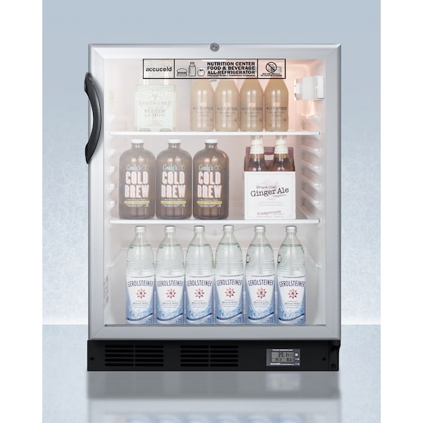 Accucold 24" Wide Built-In All-Refrigerator, ADA Compliant - SCR600BGLBINZADA
