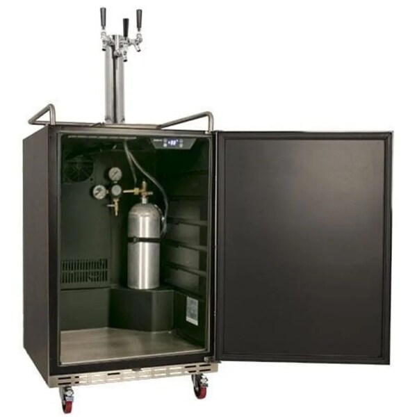 Edgestar 24 Inch Wide Triple Tap Kegerator for Full Size Kegs with Electronic Control Panel - KC7000SSTRIP