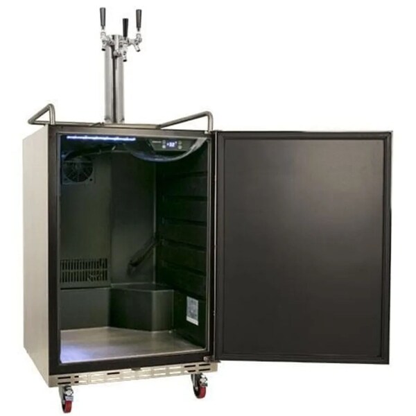 Edgestar 24 Inch Wide Triple Tap Kegerator for Full Size Kegs with Electronic Control Panel - KC7000SSTRIP