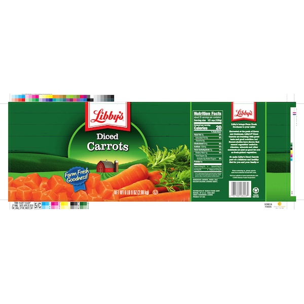 Zanahorias picadas Libby bajas en sodio 105 oz., paquete de 6 - F003710096223