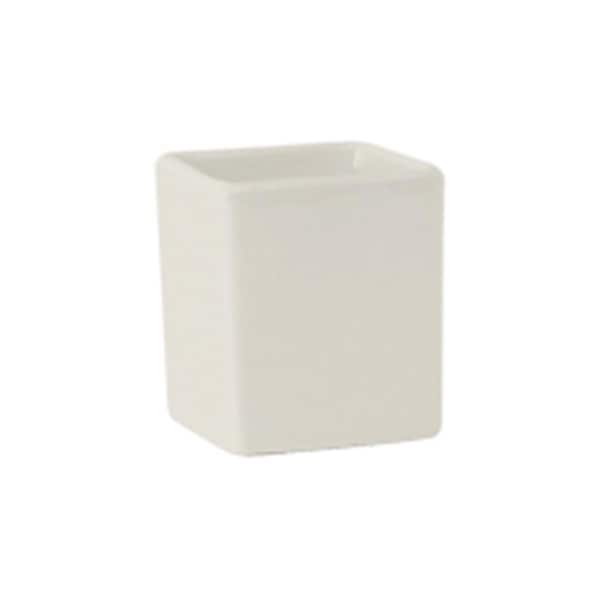 Tuxton Vitrified China Square Ramekin Pearl White - 3 oz - 2 Dozen - AMU-761