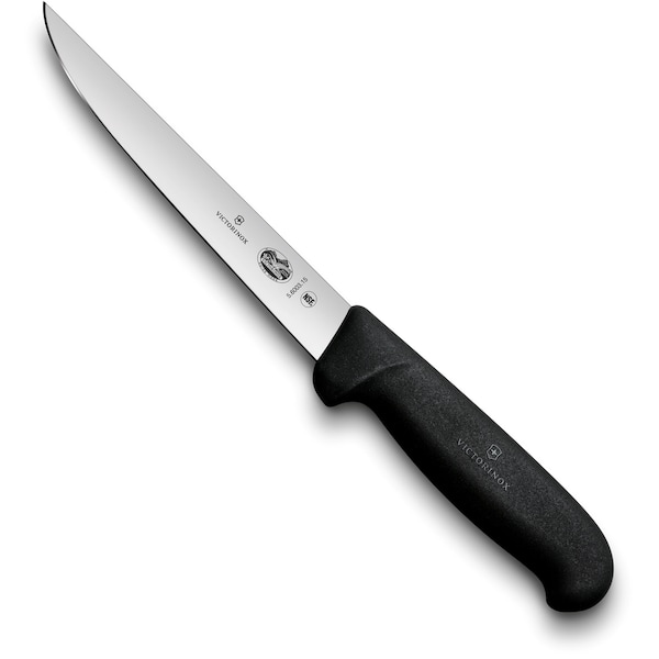 Swiss Army Brands Victorinox 40612 Kitchen Black Boning - Straight, Wide, 6In Extra-Wide, Stiff Blade - VIC-5.6003.15