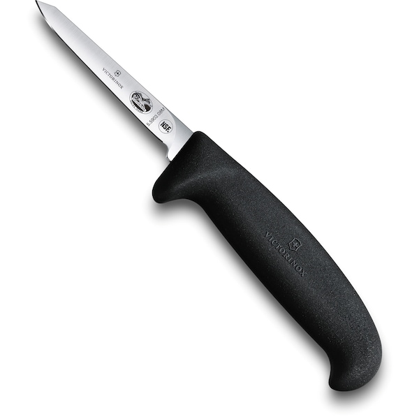 Swiss Army Brands Victorinox 41820 Kitchen Fibrox Pro Blk Poultry - Medium Handle, 3In Slant-Point, Vent Boning Blade - VIC-5.5903.08M