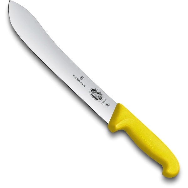 Swiss Army Brands Victorinox 40472 Kitchen Fibrox Pro - Haccp Yellow Butcher - Straight, 10In Blade - VIC-5.7408.25