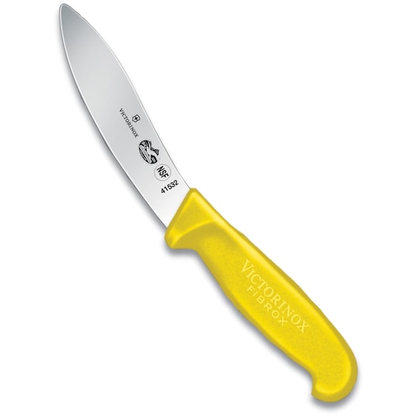 Swiss Army Brands Victorinox 41532 Kitchen Fibrox Pro - Haccp Yellow Skinning, 5In Lamb Skinning Blade - VIC-5.7908.12