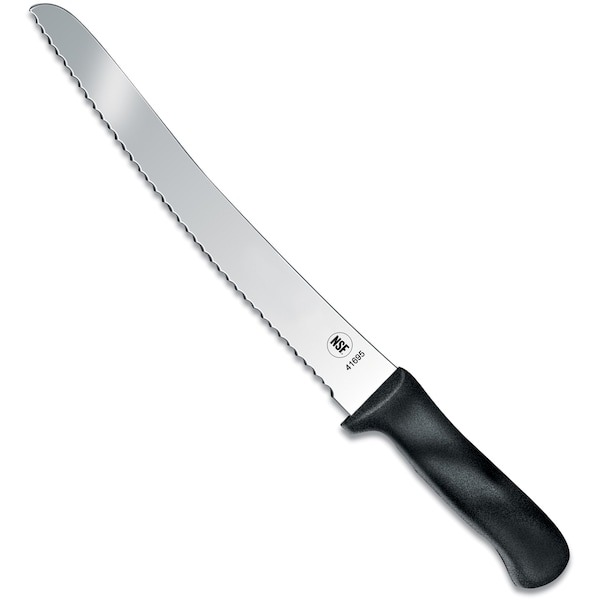 Swiss Army Brands Victorinox 41695 Kitchen Fibrox Pro Black Chef'S - Serrated, 10In Curved Blade - VIC-7.6058.17