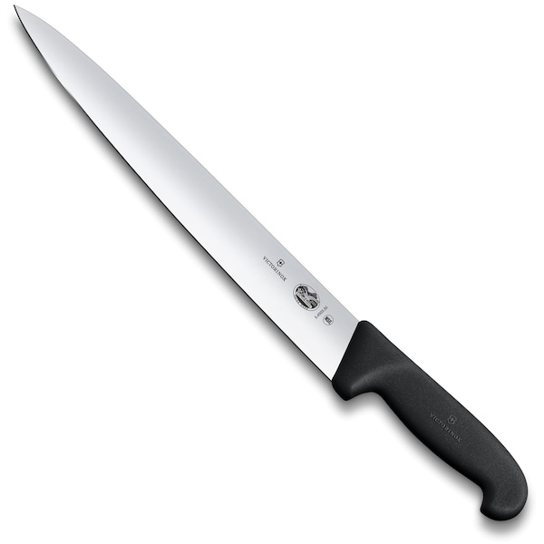 Swiss Army Brands 40541 Kitchen Fibrox Pro Blk Carving - Strt, 12In Semi-Flexible, Pointed Blade - VIC-5.4503.30