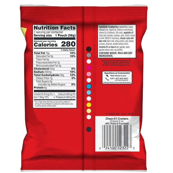 Galletas originales Cheez-It 2 oz., paquete de 60 - 2410012322