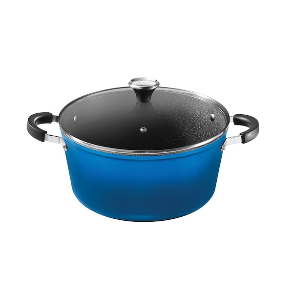 The Rock By Starfrit The Rock One Pot 7.2-Qt. Stock Pot with Vented Lid - 030364-002-BLUE