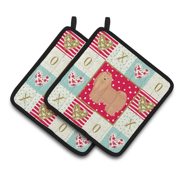Carolines Treasures 7.5 x 7.5 in. Lhasa Apso No.1 Love Pair of Pot Holders - CK5856PTHD