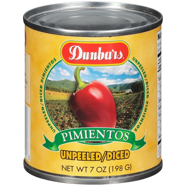 Dunbar Diced Unpeeled Pimientos, Paquete de 24 - 07084211240001