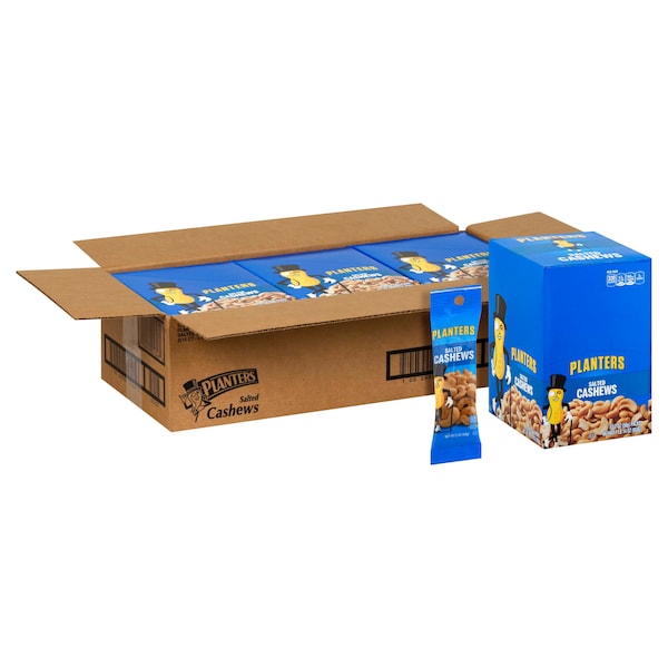 Planters Tubo de 2 oz. de Cashews Salados, Paquete de 45 - 10029000016467