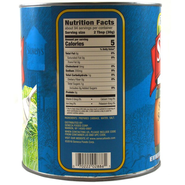 Stokely Sauerkraut Stokely Fancy 99 oz., PK6 - F007022292886

Chucrut Stokely Stokely Fancy de 99 oz., paquete de 6 - F007022292886