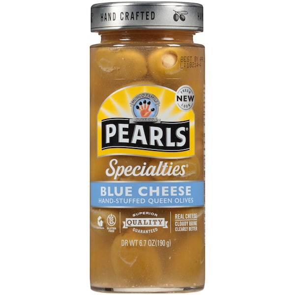 Aceitunas rellenas de queso azul Pearls Pearls 6.7 oz., paquete de 6 - 1980315