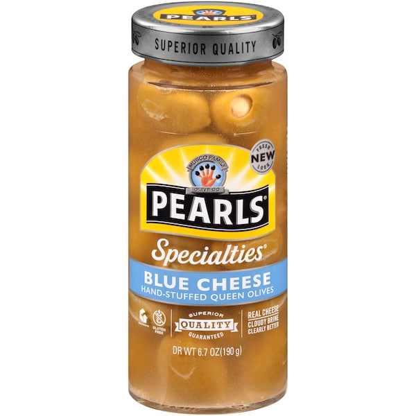 Aceitunas rellenas de queso azul Pearls Pearls 6.7 oz., paquete de 6 - 1980315
