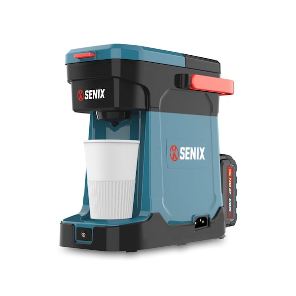 Senix 20 Volt Max Coffee Maker K-cup-DC/AC Hybrid, 5.0Ah Battery & 2A Charger Included - CMX2-M4