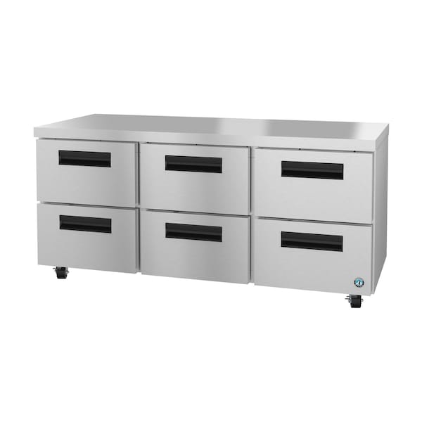 Hoshizaki America Refrigerator, Three Section Undercounter, Stainless Drawers - UR72B-D6