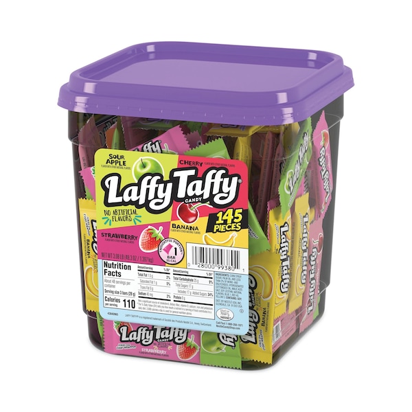 Nestlé Laffy Taffy, Sabores Variados, Tarro de 308 lb, 145 piezas envueltas - 788749
