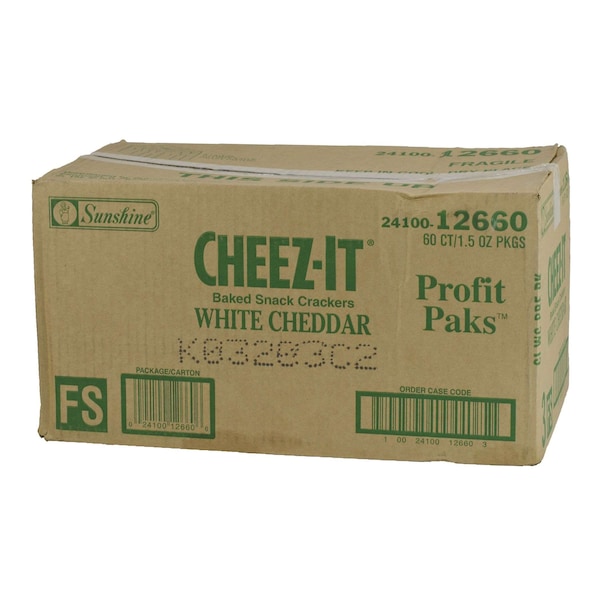Galletas Cheez-It Profit Paks de Cherddar Blanco de 1.5 oz, paquete de 60 - 2410012660