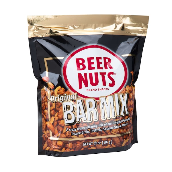 Nueces de Cerveza Nueces de Cerveza Original Mezcla para Bar 32 oz. Bolsa de Pie, PK8 - 06321