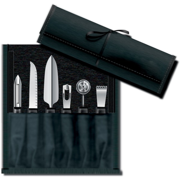 Swiss Army Brands 2023 Victorinox 46550 Kitchen Black Culinary Kit, 7-Piece Garnishing Kit - VIC-7.6153-X1