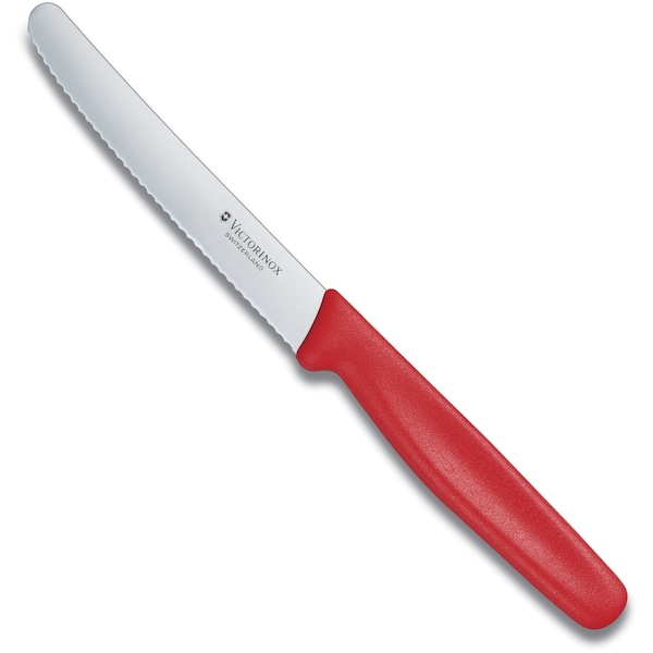 Swiss Army Brands 2023 Victorinox Kitchen Red Steak - Serrated, 40.5In Round Blade - VIC-5.0831.S