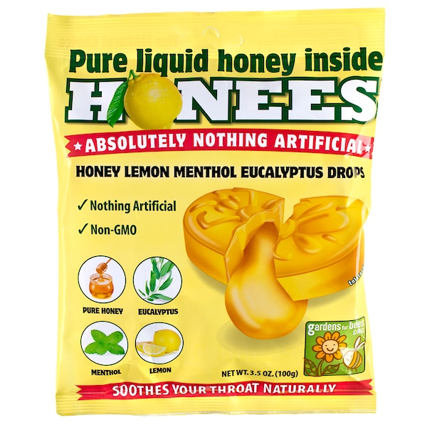 Bolsas de dulces Honees con miel y limón para la tos, paquete de 240 - 0404.