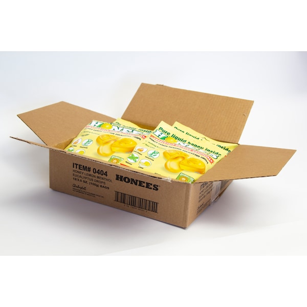 Bolsas de dulces Honees con miel y limón para la tos, paquete de 240 - 0404.