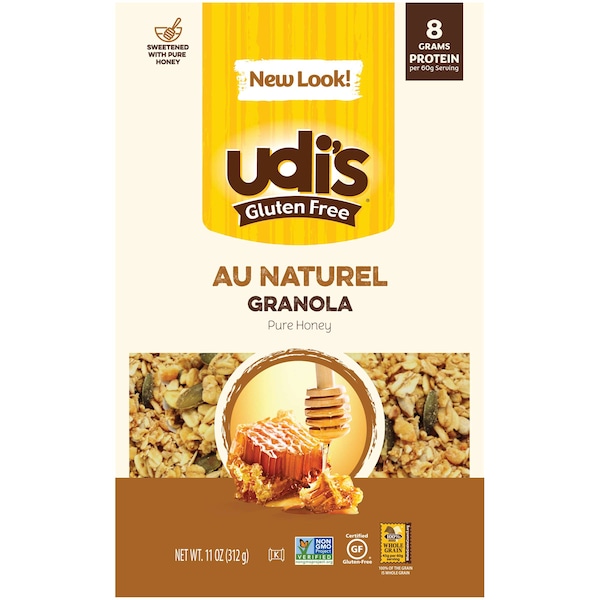 Udis Udi Granola sin gluten Au Natural 12 oz., Paquete de 6 - 069899780615