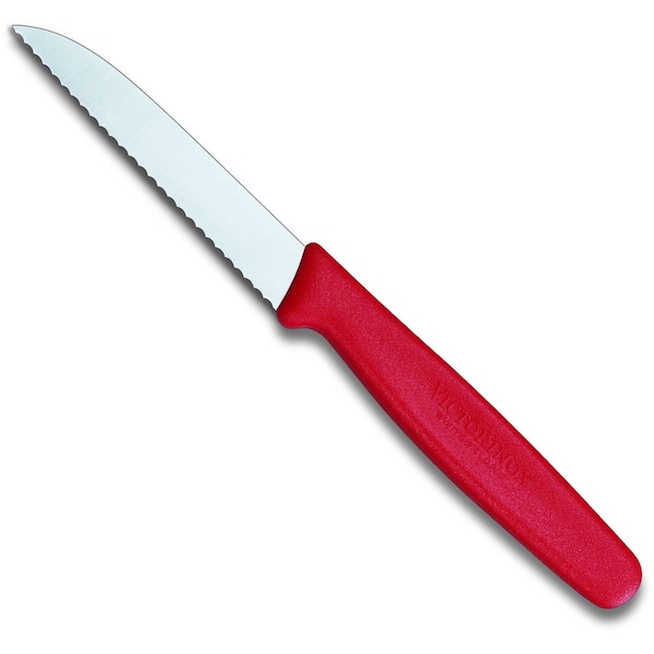 Swiss Army Brands 2023 Victorinox 40605 Kitchen Red Paring - Small Handle, Sheep'S Foot, 30.25In Blade, Serrated Edge - VIC-5.0431.S