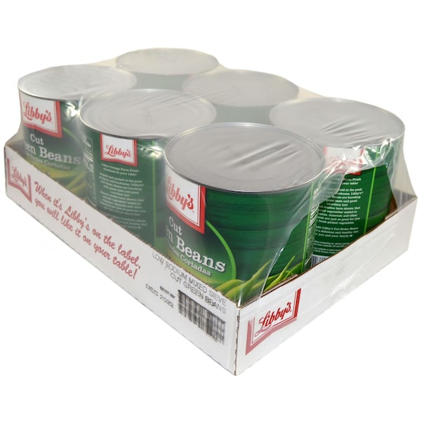 Libbys Libby Green Bean Cut Mix Colador Bajo en Sodio 101 oz., Paquete de 6 - F003710003328