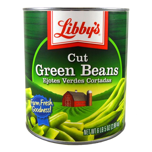 Libbys Libby Green Bean Cut Mix Colador Bajo en Sodio 101 oz., Paquete de 6 - F003710003328