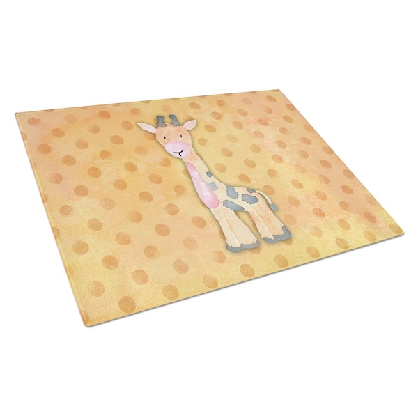 Carolines Treasures Polkadot Griaffe Watercolor Glass Cutting Board Large - BB7373LCB