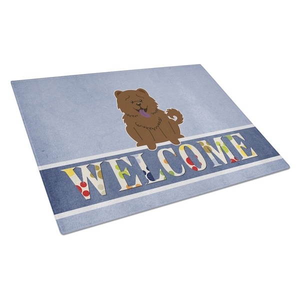 Carolines Treasures Chow Chow Chocolate Welcome Glass Cutting Board Large - BB5722LCB