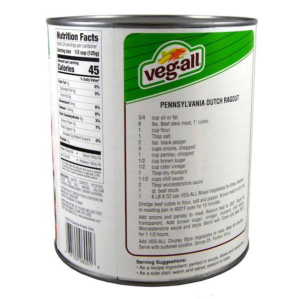 Veg-All Verduras para estofado 104 oz., paquete de 6 - F003710006001