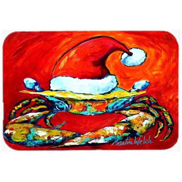 Carolines Treasures Carolines Treasures MW1169LCB Crab in Santa Hat Santa Claws Glass Cutting Board Large Size - MW1169LCB