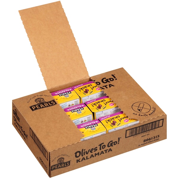 Perlas de aceitunas sin hueso Kalamata de 5.6 oz., PK6 - 8061315