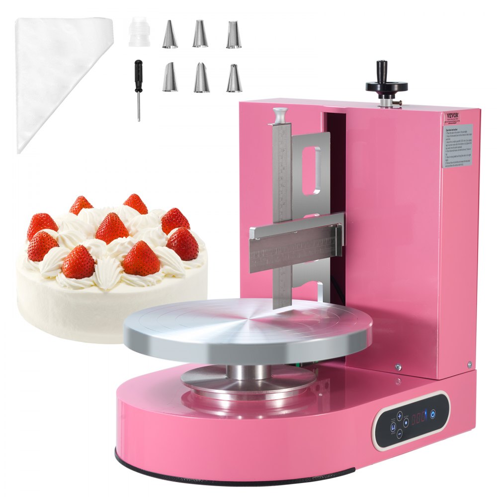 VEVOR Cake Decorating Machine Cake Frosting Spreading for 4" to 12" Cake Pink - DGNYMMJ412INPBTRJV1