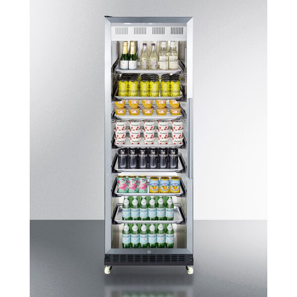Summit 24" Wide Mini Reach-In Beverage Center with Dolly - SCR1401LHRICSS