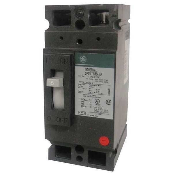 Ge Molded Case Circuit Breaker, TED Series, 20A, 2 Pole, 480V AC, 18kA at 480V AC - TED124020WL