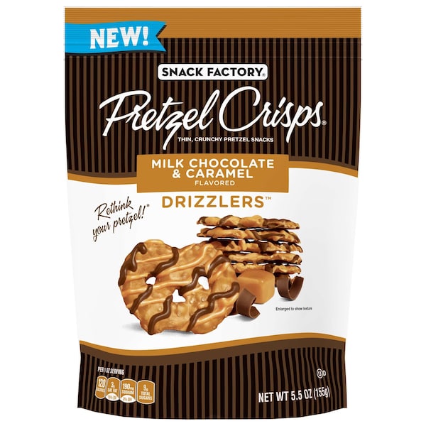 Fábrica de bocadillos Snack Factory Drizzlers de Chocolate con Leche y Caramelo 5.5 oz., paquete de 12 - 112675